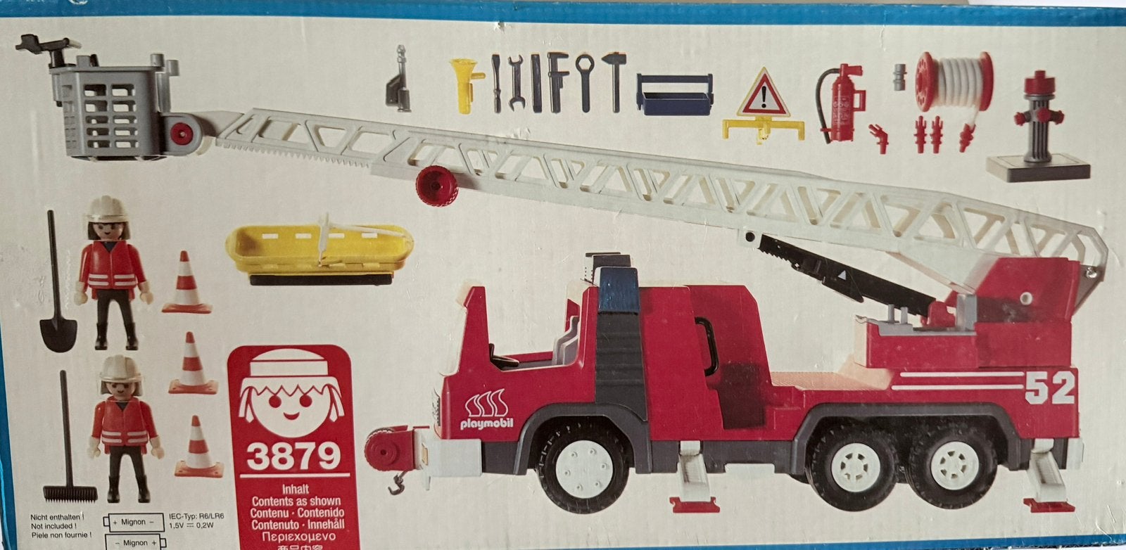 playmobil brandweer ladderwagen 3879, Complete set, Voertuig, Ophalen of Verzenden, Zo goed als nieuw