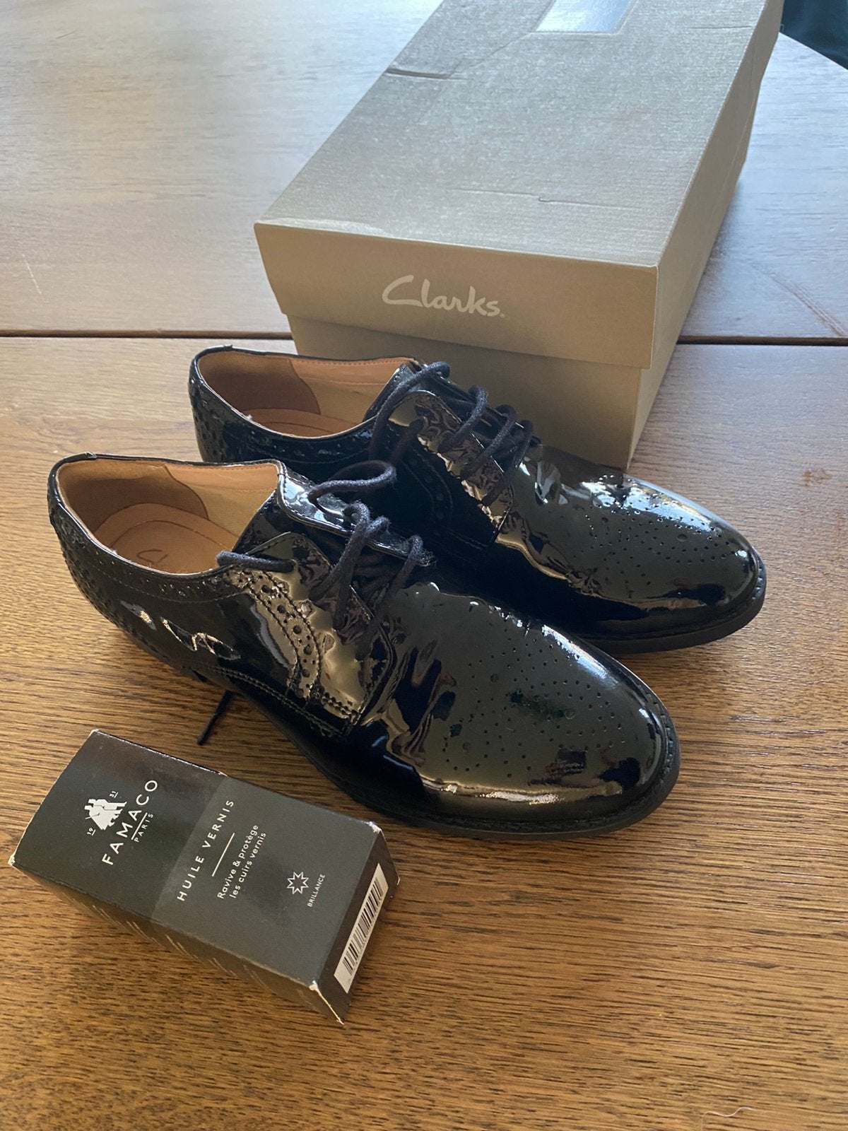 Clarks damesschoenen zwart glanzend, Ophalen, Zwart, Overige typen, Zo goed als nieuw