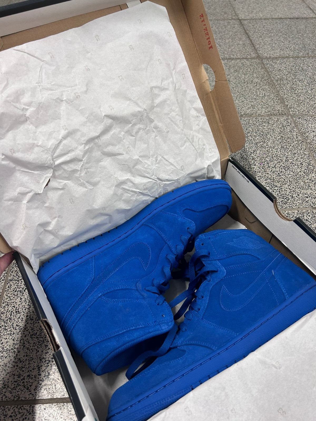 Nike Air Jordan 1 Retro High — Team Royal/Blue Suede, Autres couleurs, Comme neuf, Enlèvement, Baskets