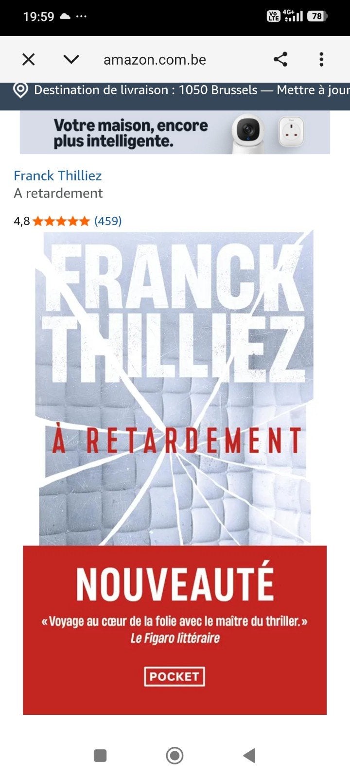 À retardement. Franck Thilliez, Ophalen of Verzenden, Zo goed als nieuw, FRANCK THILLIEZ, België
