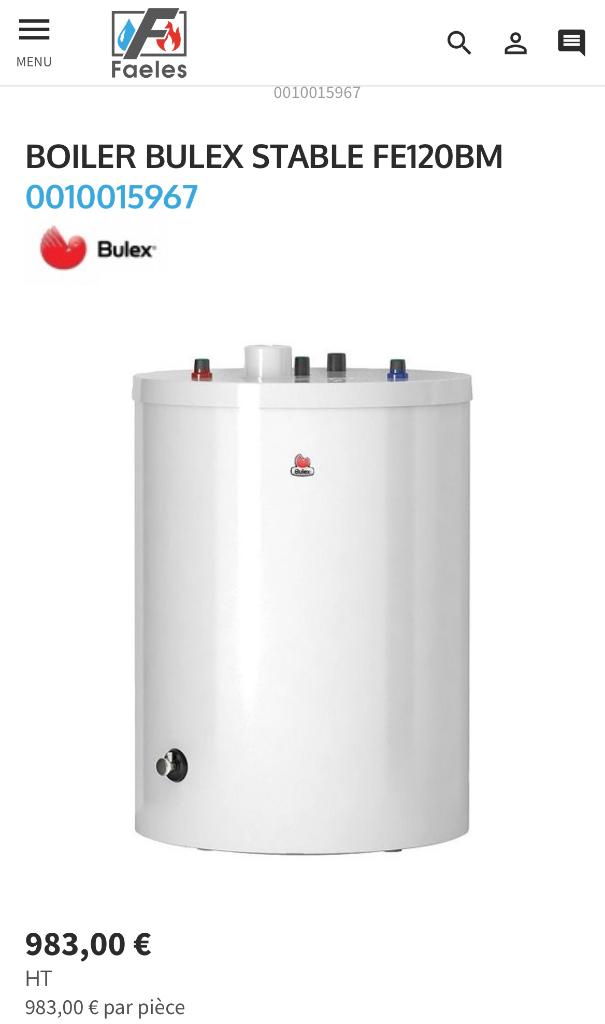 Boiler, Neuf, Moins de 3 ans, Boiler, Enlèvement