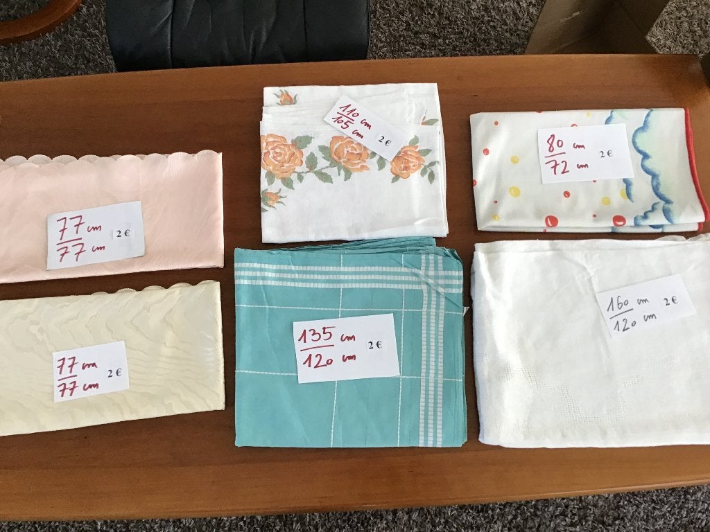 6 nappes pour seulement 2 euros chacune, Enlèvement ou Envoi, Comme neuf
