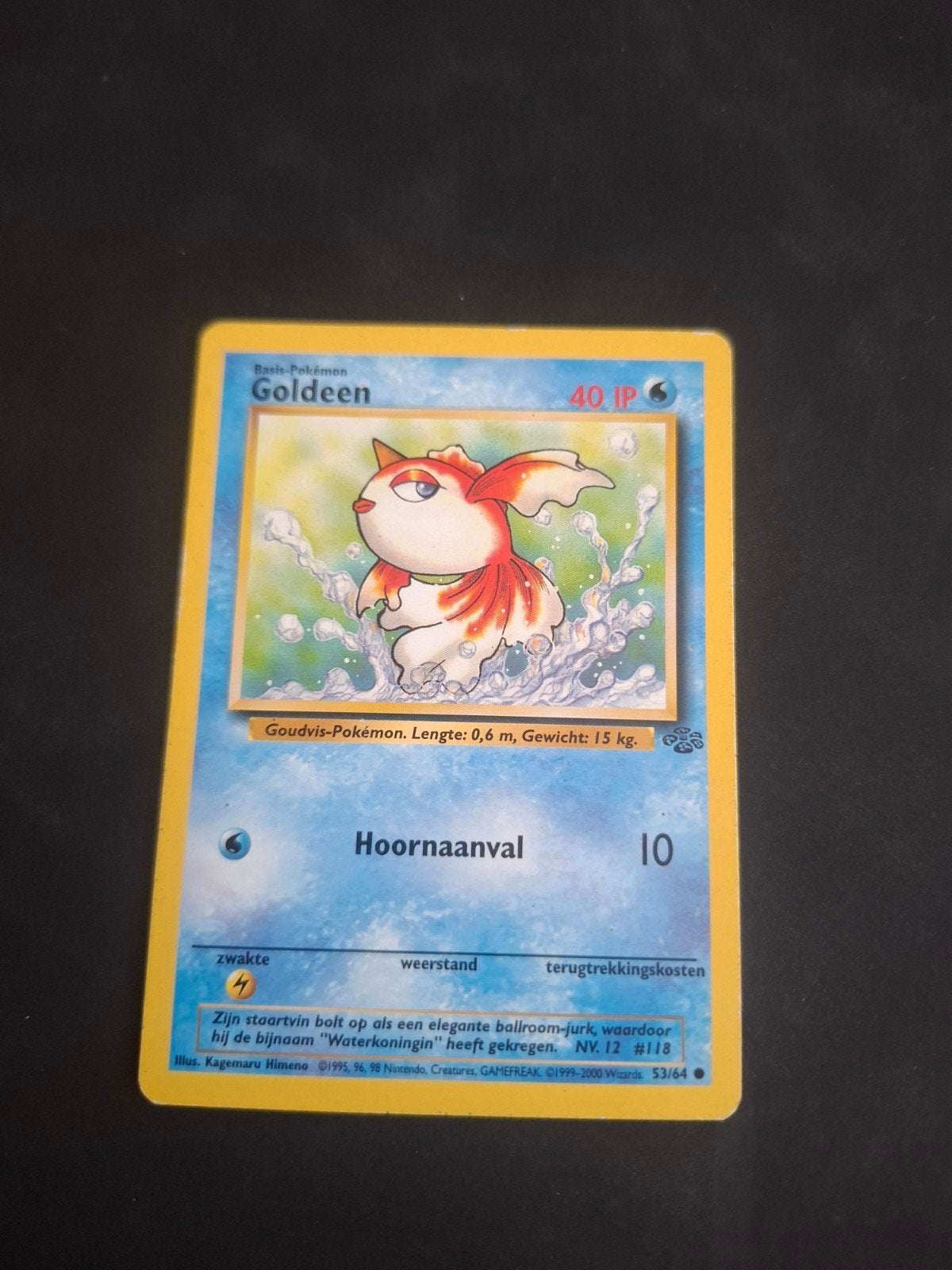 Pokémon Goldeen Kaart 53/64 - Vintage Basis Pokémo, Ophalen of Verzenden