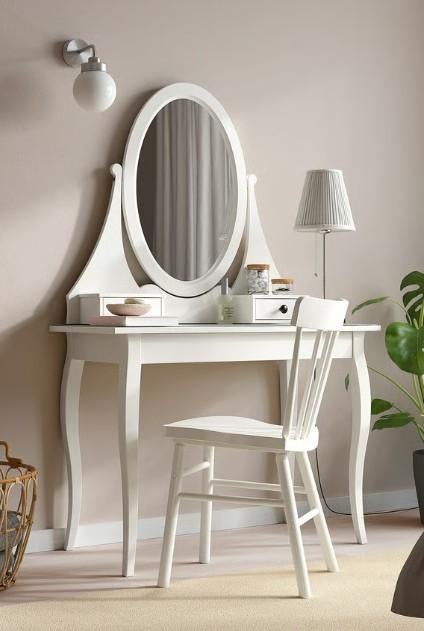 Coiffeuse HEMNES avec miroir *Très bon état*, Utilisé, 50 à 100 cm, Bois, 150 à 200 cm