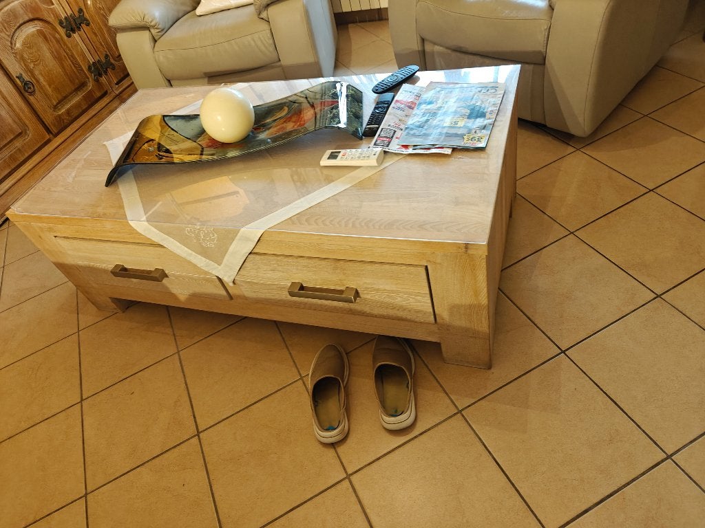 Table de salon bois massif., Maison & Meubles, 100 à 150 cm, Comme neuf, Enlèvement, 50 à 100 cm