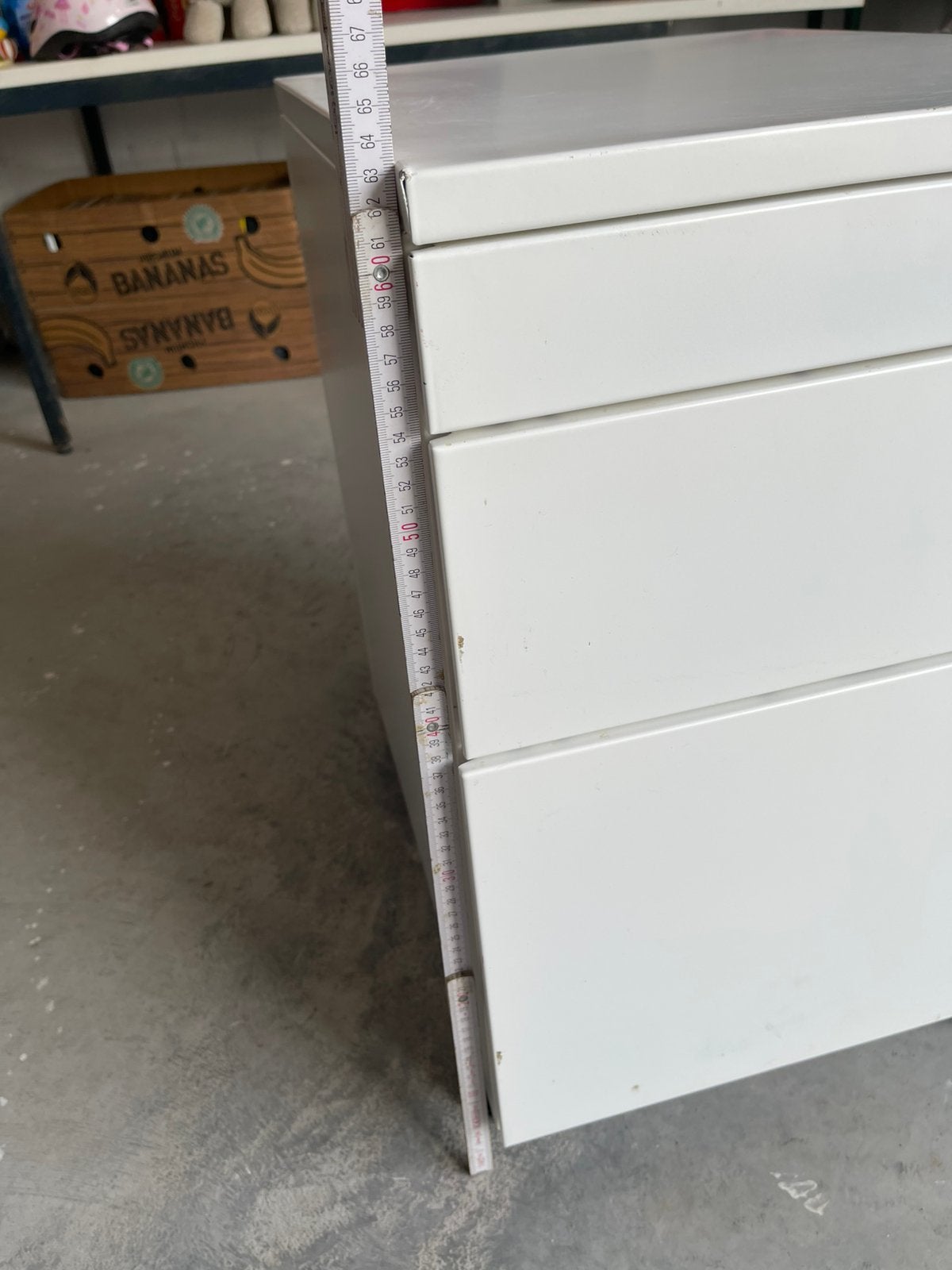 Meuble à tiroirs/conteneur à rouleaux élégant en métal blanc, Enlèvement, Espace de rangement, Comme neuf, Blanc