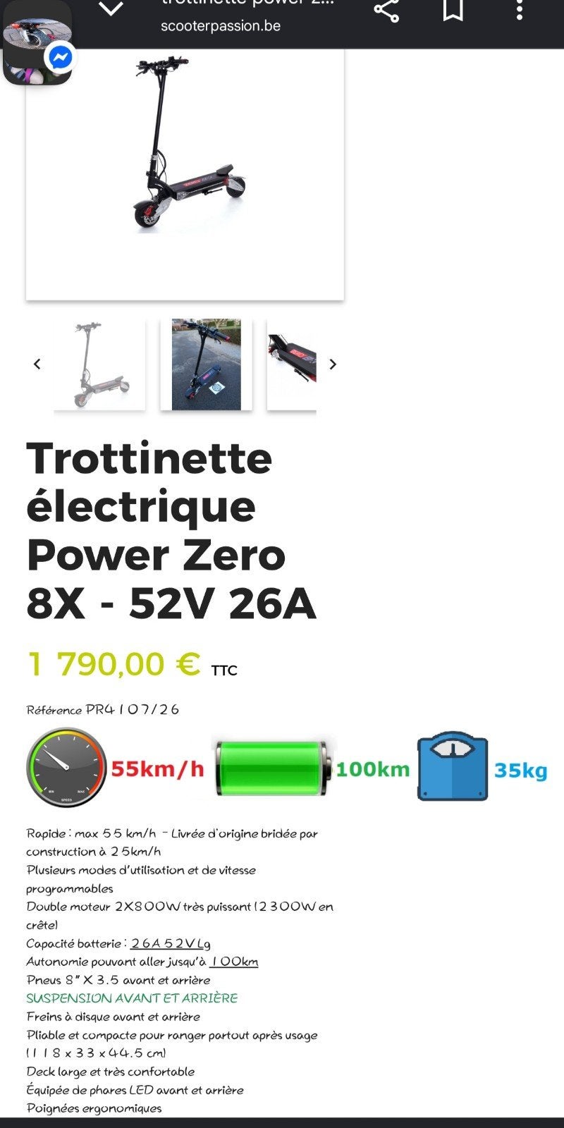 Elektrische step Zero 8X, Fietsen en Brommers, Steps, Zo goed als nieuw, Elektrische step (E-scooter), Ophalen