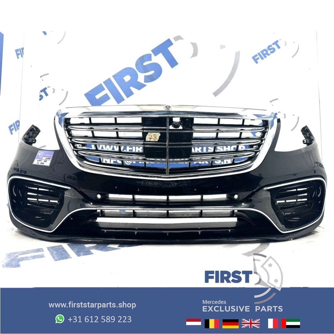 BUMPER W222 S63 AMG VOORBUMPER COMPLEET ZWART WIT GRIJS Merc, Auto-onderdelen, Gebruikt, -, Voor, Ophalen of Verzenden