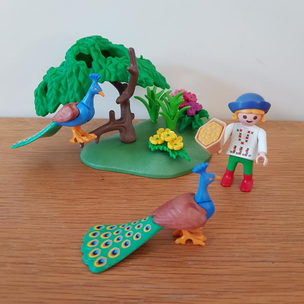 Playmobil setjes, vogelkooi, vogelverschrikker en pauwen, Enlèvement ou Envoi