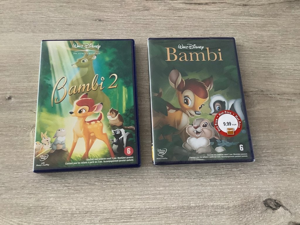 Walt Disney Bambi verschillende DVD'S, Europees, Tekenfilm, Nederlands, Zo goed als nieuw