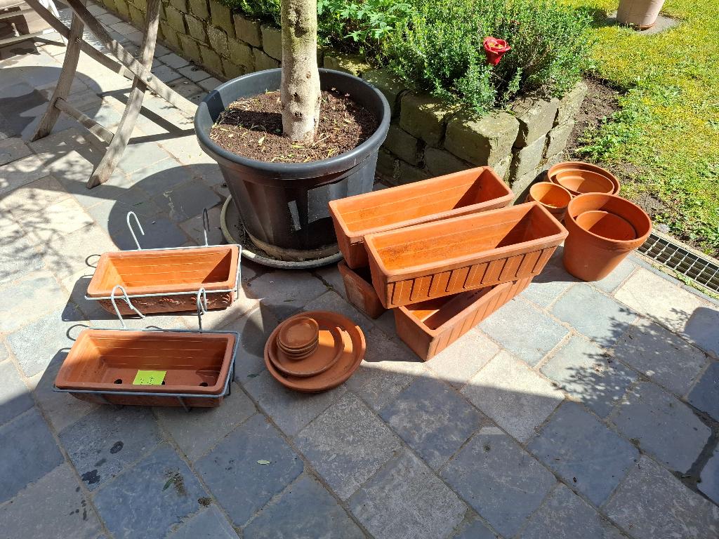 bloempotten set, Tuin en Terras, Gebruikt, Minder dan 40 cm, Overige vormen, Terracotta