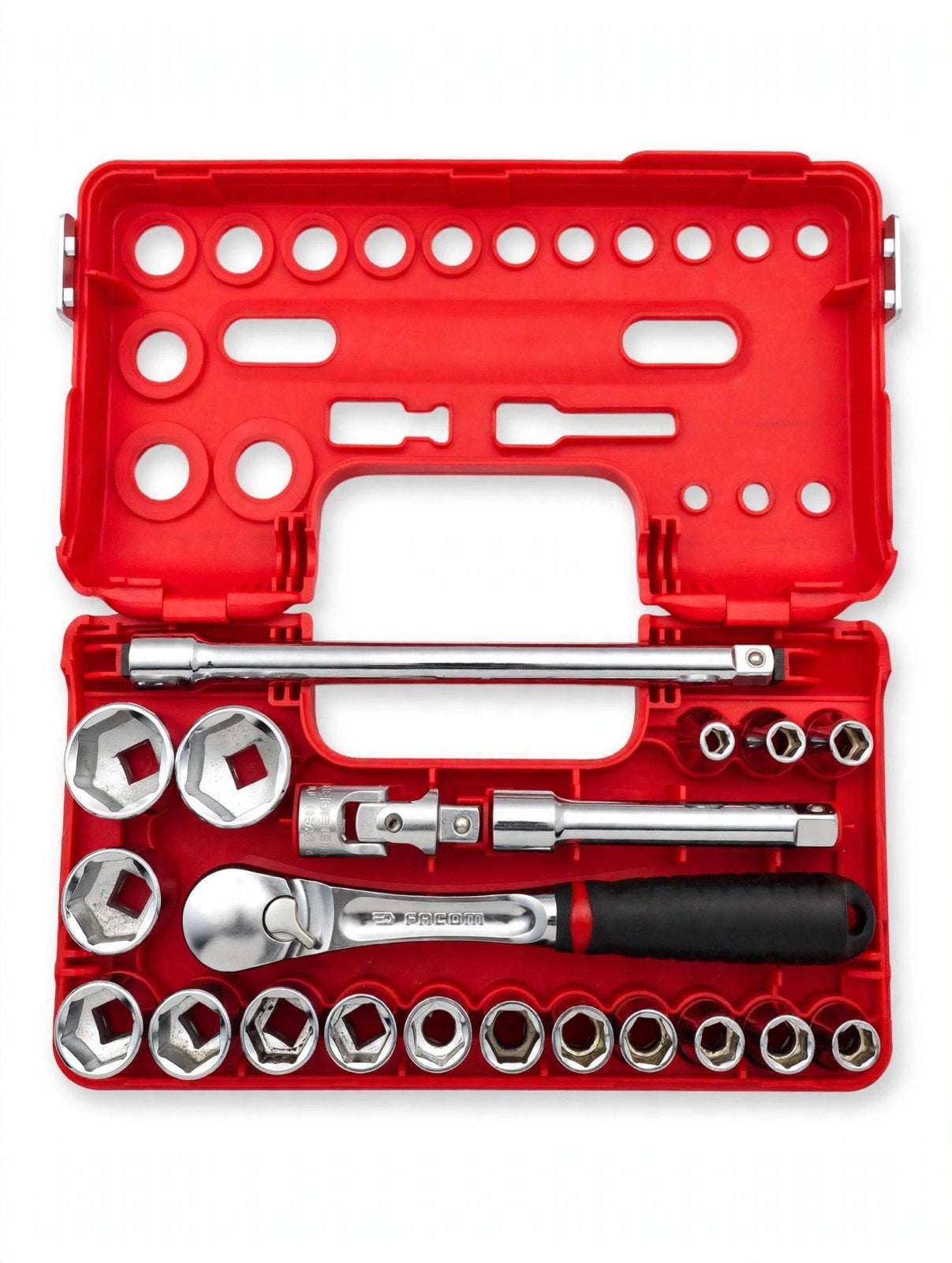 Coffret douilles FACOM 1/2" - Cliquet + extensions + 17, Autos : Divers, Enlèvement, Comme neuf