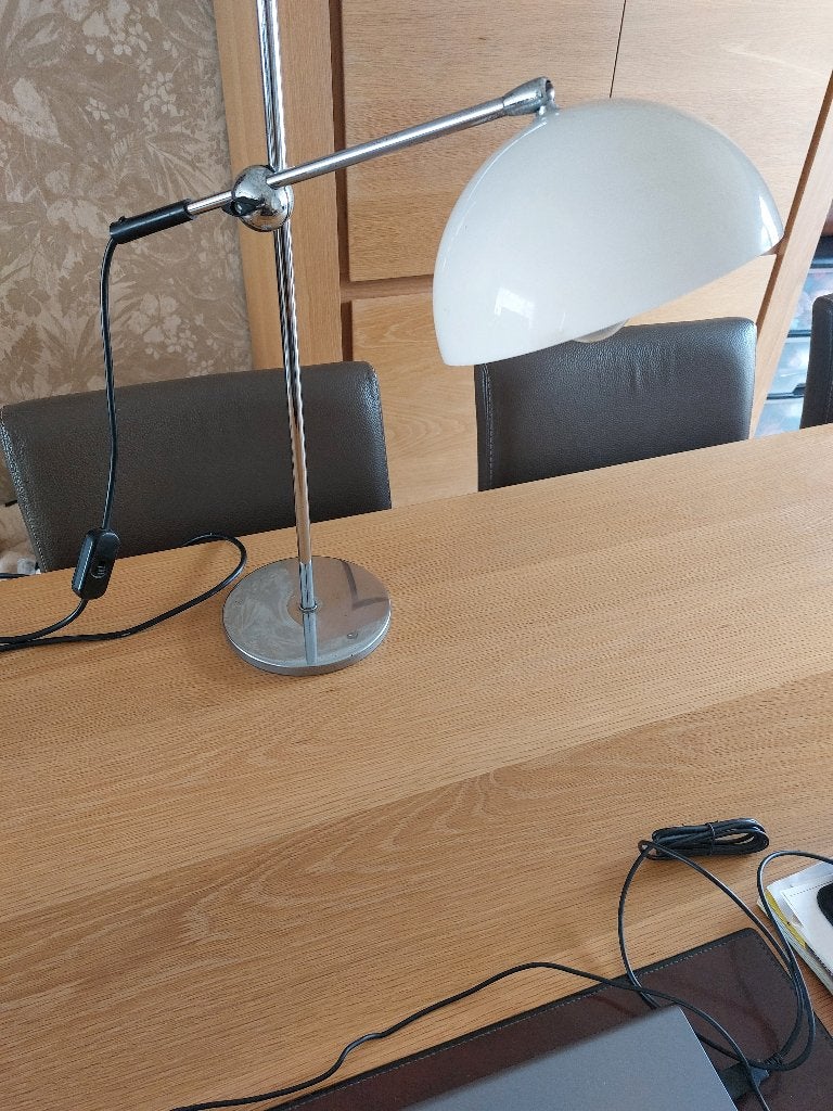 Bureaulamp, 50 cm, Vintage, Synthétique, Argenté