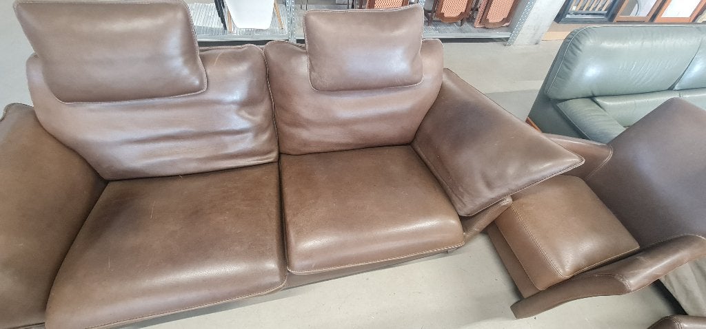 Duvivier Canapés lederen salon | 2-zit zetel, Ophalen, Gebruikt, Leer, Top frans merk - nieuwprijs 4800 €