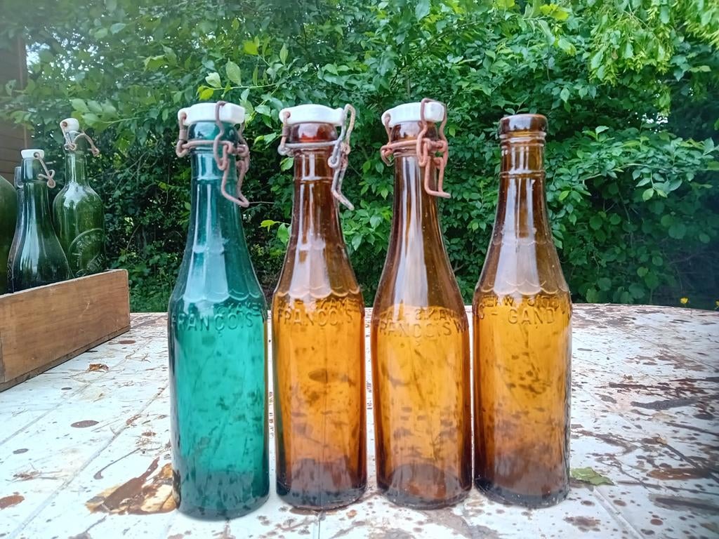 Oude vintage bierflessen brouwerij Francois Waegemans Gent, Enlèvement ou Envoi