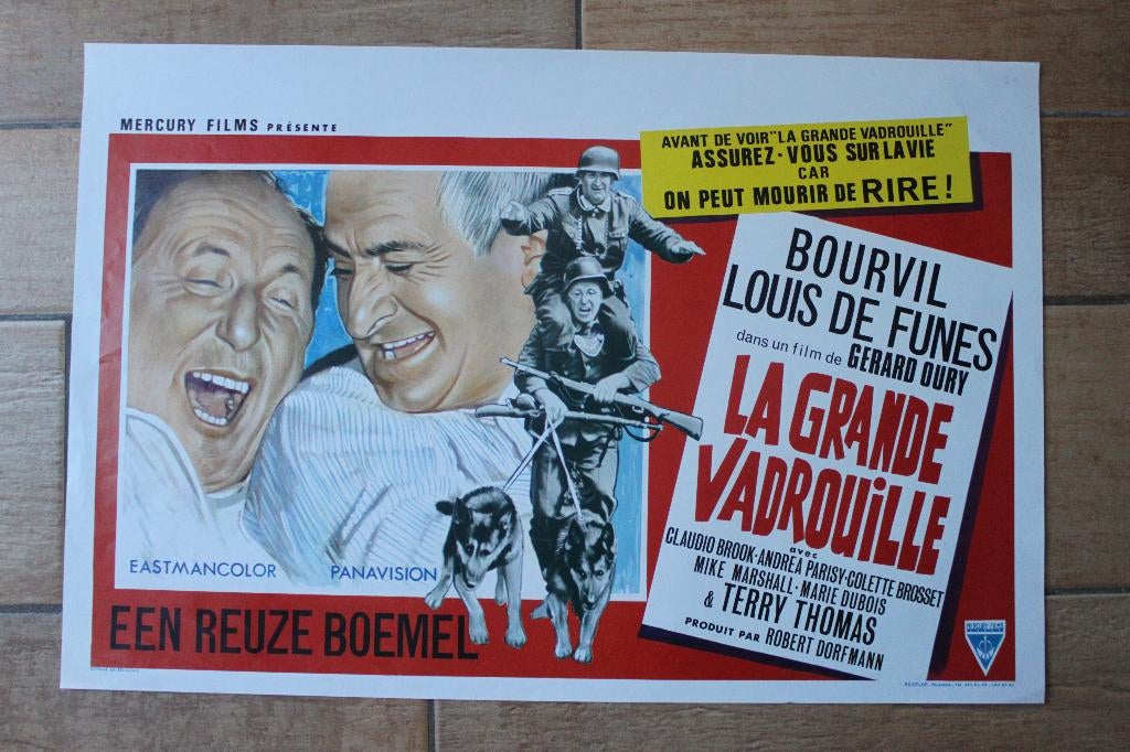 filmaffiche Louis De Funes la grande vadrouille filmposter, Collections, Enlèvement ou Envoi, Rectangulaire horizontal, A1 jusqu'à A3