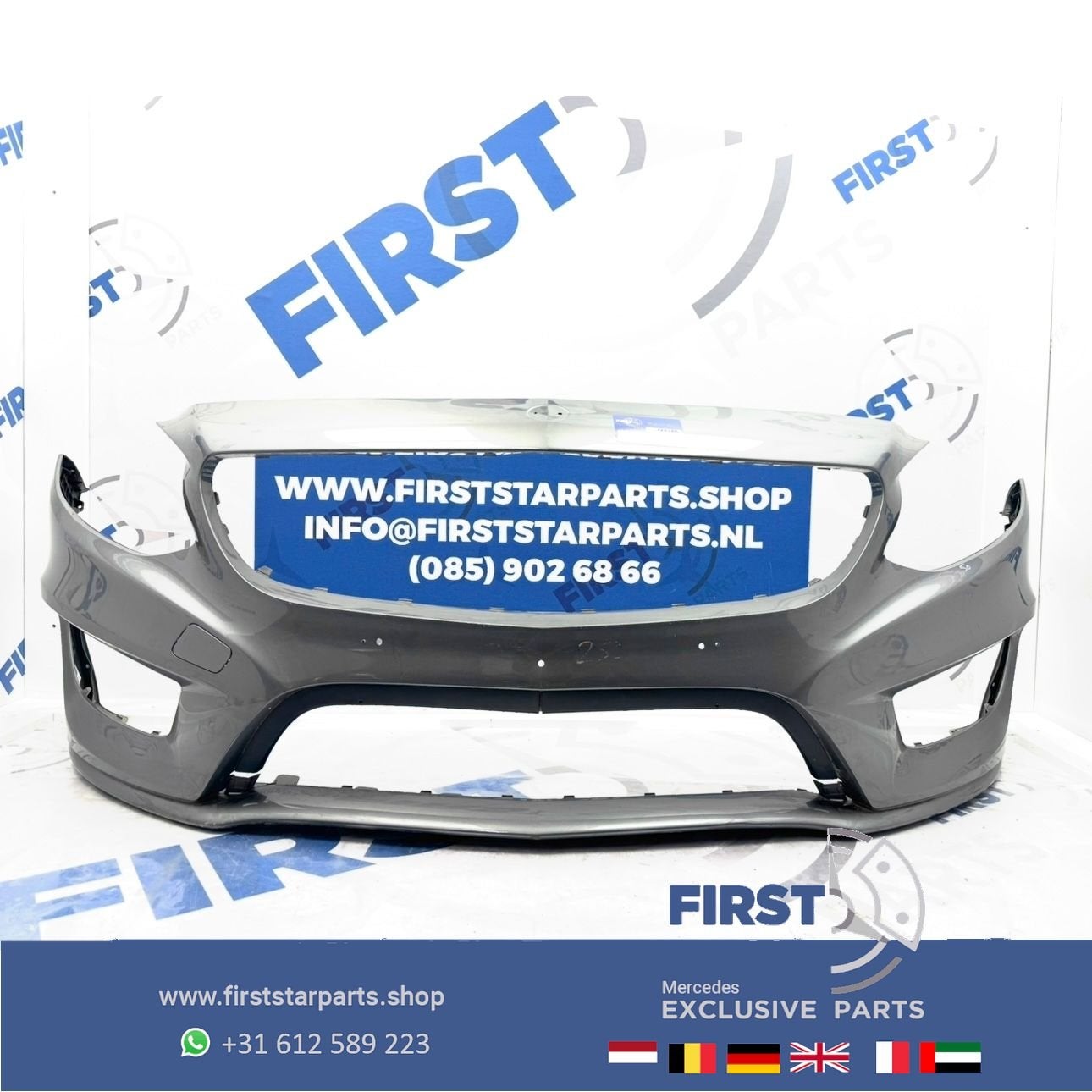 W246 AMG BUMPER B Klasse Facelift Voorbumper 2018 PDC ZWART, Gebruikt, -, Voor, Ophalen of Verzenden