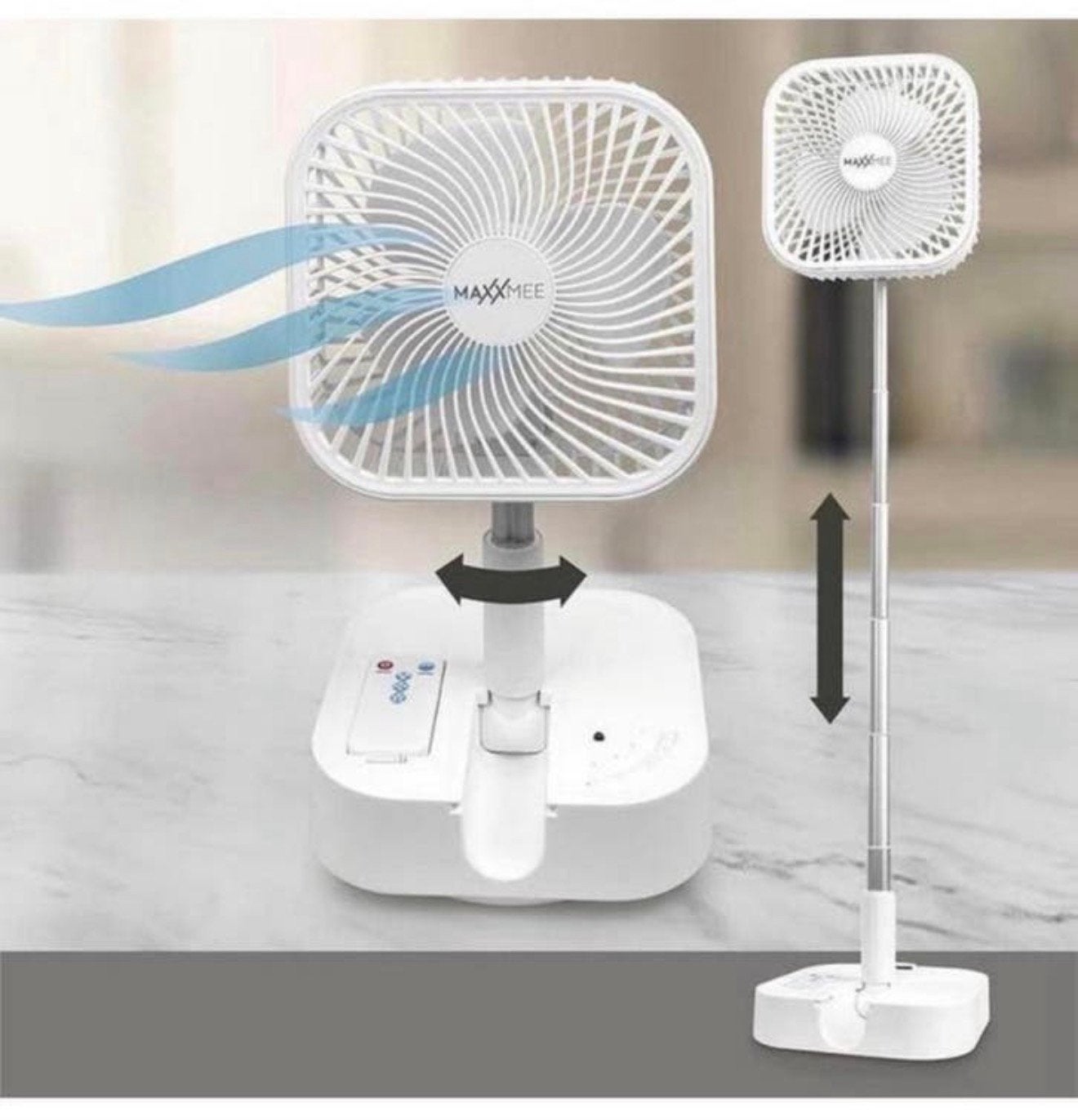 NOUVEAU ventilateur table à batterie réglable + télécommande, Electroménager, Ventilateurs, Neuf, Ventilateur de table, Ventilateur avec télécommande