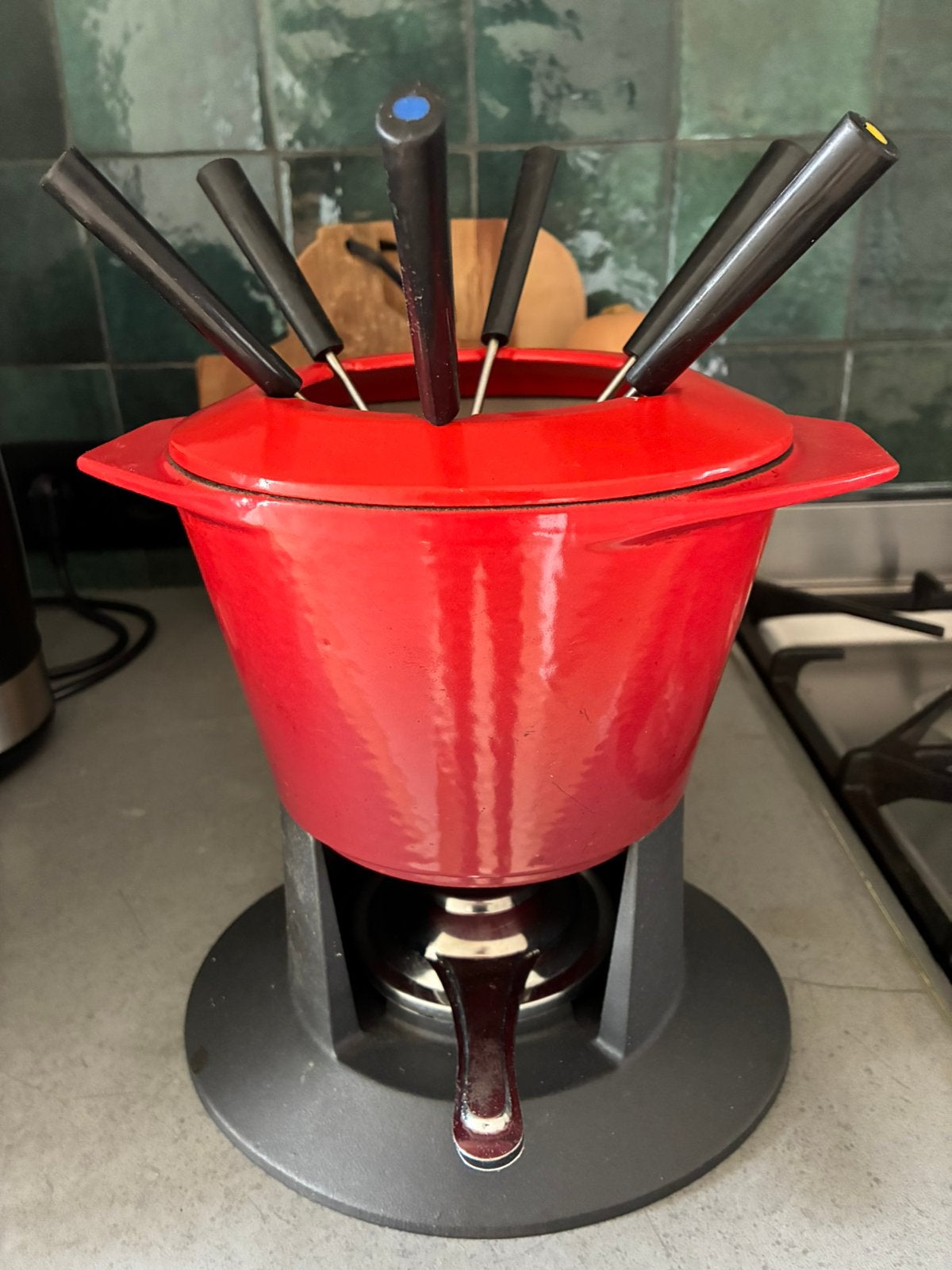 Vintage Creuset fonduepot, Enlèvement, Utilisé