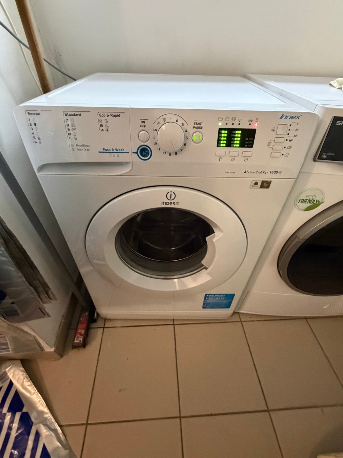 Machine à lessiver indesit 6kg, Electroménager, Lave-linge, Enlèvement, Utilisé, 1200 à 1600 tours