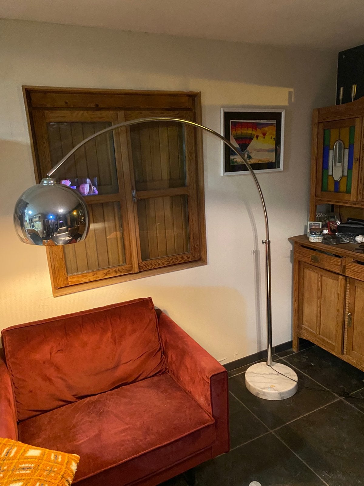 Lampadaire design, Maison & Meubles, Métal, Comme neuf, E27 (grand), 60'