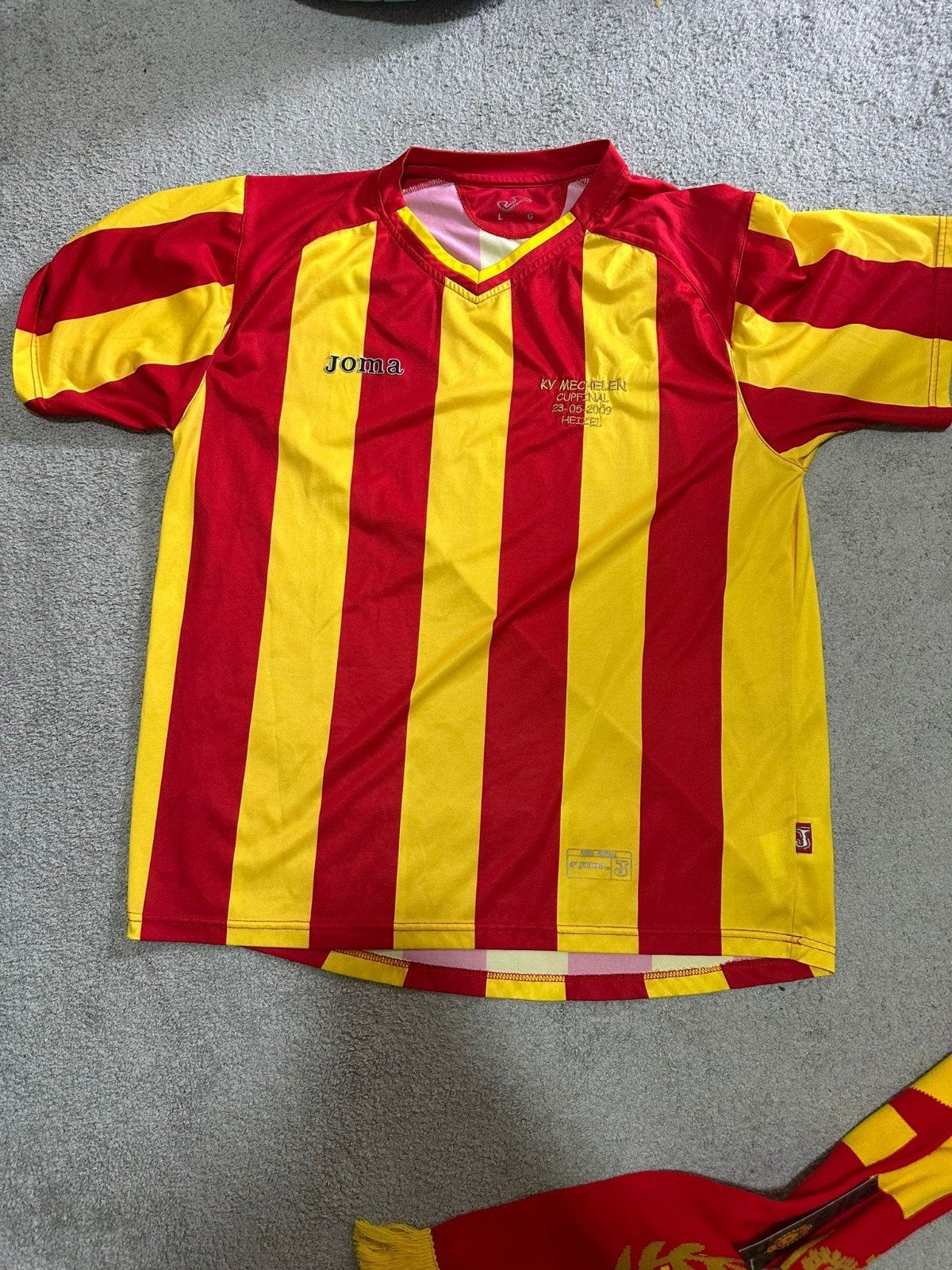 Original KV Mechelen 2009 Cupfinal Vintage jersey, Maat L, Ophalen of Verzenden, Zo goed als nieuw, Shirt