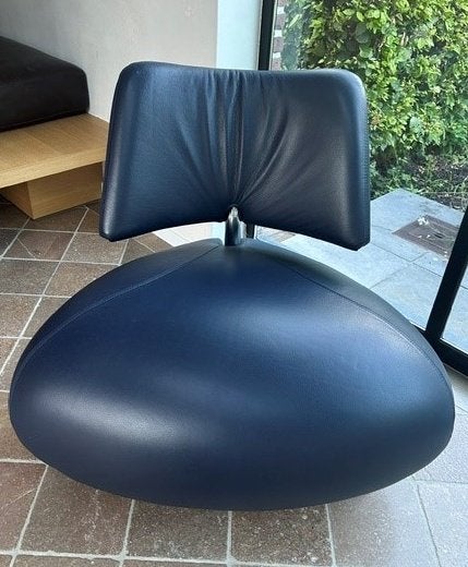 Leolux Pallone Pa zetel donkerblauw, Ophalen, Eenpersoons, Zo goed als nieuw, Minder dan 150 cm