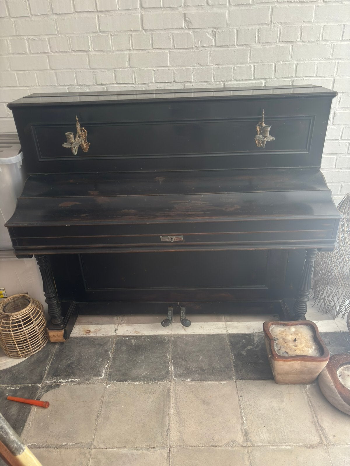 Piano, Muziek en Instrumenten, Piano's, Gebruikt, Piano, Zwart, Hoogglans, Ophalen