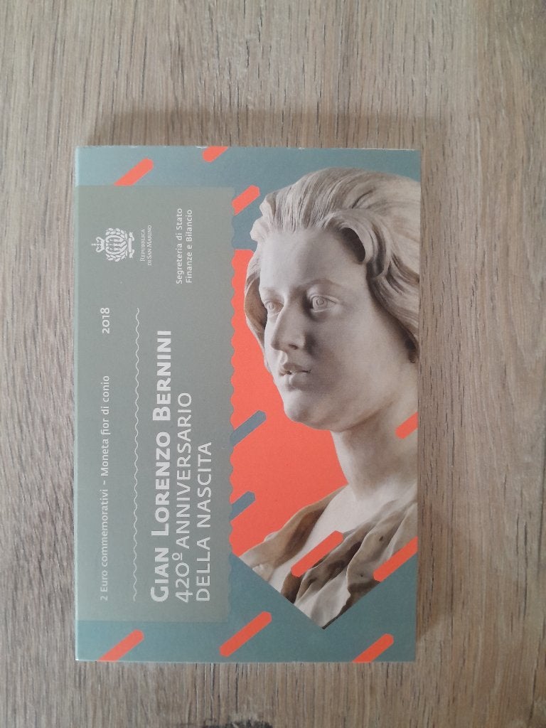 2 euro San Marino 2018 Bernini in Boekje, Ophalen of Verzenden, San Marino, 2 euro, Losse munt