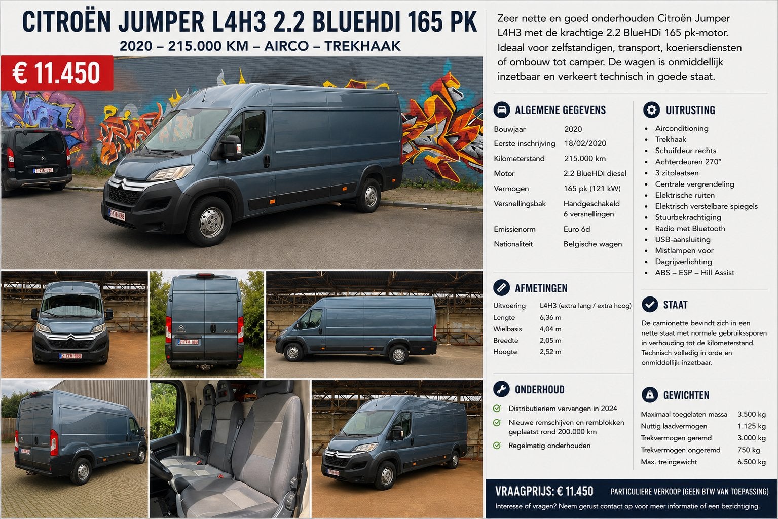 Cammionette Citroën jumper, Autos, Diesel, Particulier, Jumper, Achat