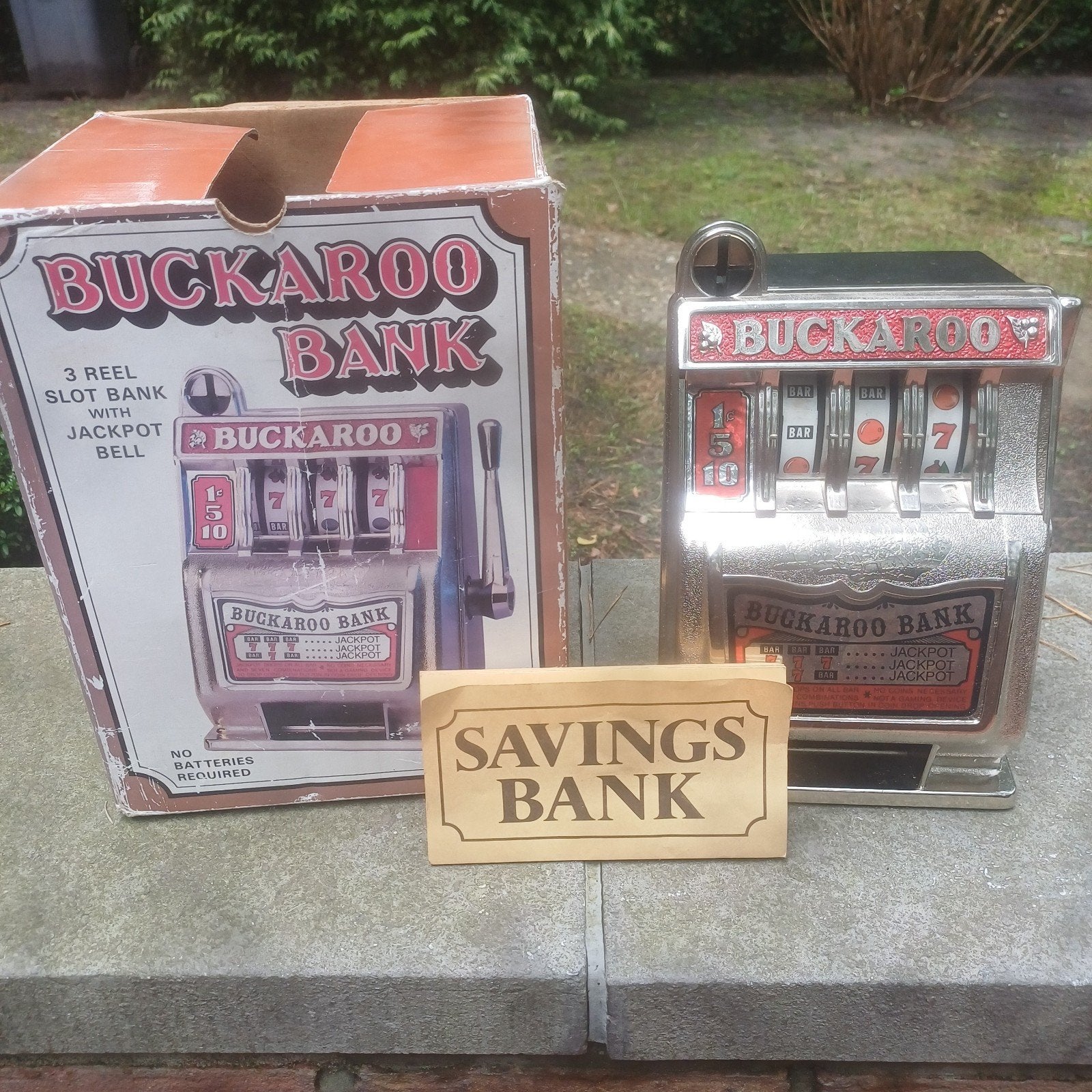 Vintage Buckaroo Bank – Mechanische speelgoed-gokkast (werkt, Ophalen of Verzenden