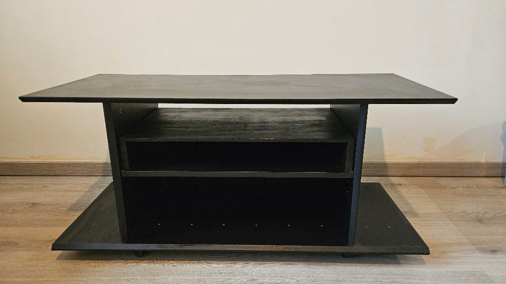 Zwart TV meubel, Huis en Inrichting, Ophalen, Strak, 100 tot 150 cm, Zo goed als nieuw