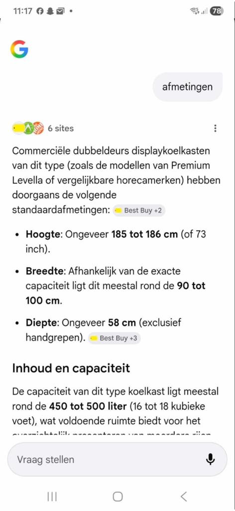Grote frigo te koop, Ophalen, 200 liter of meer, 60 cm of meer, 160 cm of meer