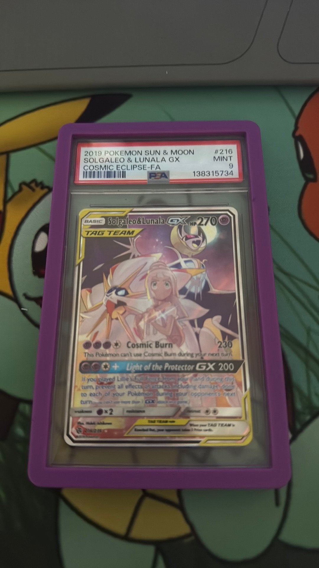 Solgaleo & Lunala GX  CEC216 PSA 9, Ophalen, Zo goed als nieuw