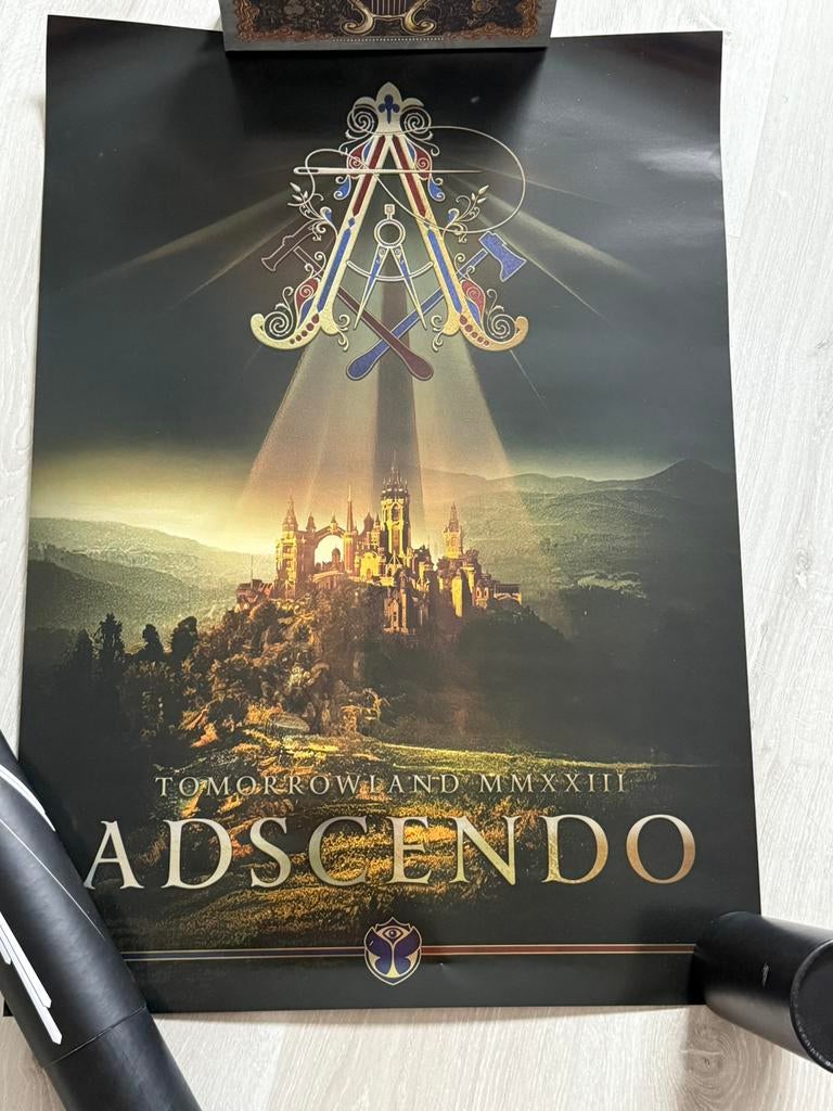 Tomorrowland Adcendo poster, Verzamelen, Ophalen of Verzenden, Zo goed als nieuw, Rechthoekig Staand, Muziek