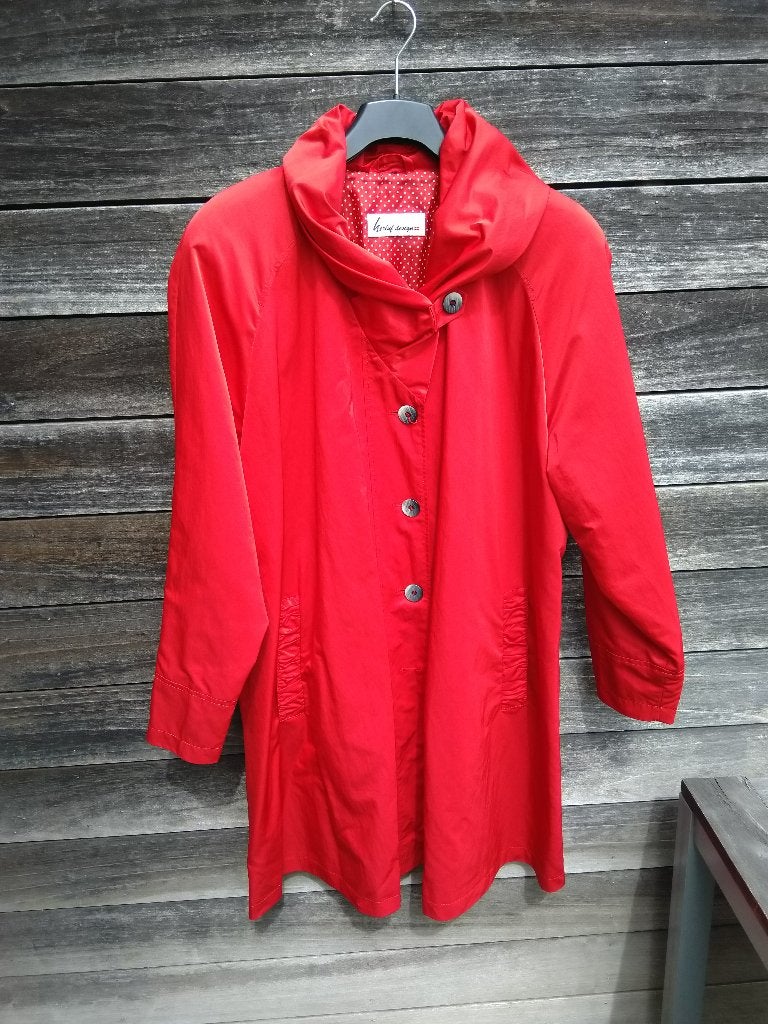 Rood Jasje In Maat 48 (Eerder 50) Deens Design, Maat 46/48 (XL) of groter, Ophalen of Verzenden, Zo goed als nieuw, Herluf Design