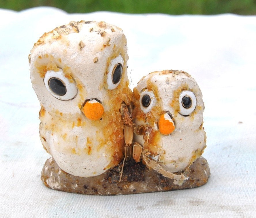 couple de chouette en resine, Enlèvement ou Envoi, Utilisé, Animal