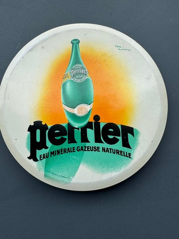 Vintage oud Perrier reclamebord, Verzamelen