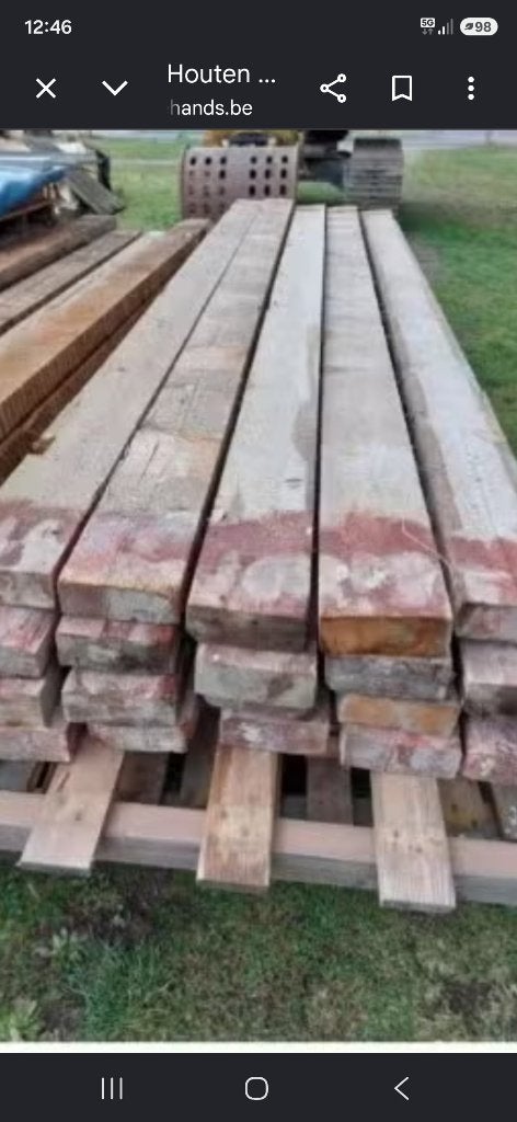 Houten bruggen, Doe-het-zelf en Bouw, Hout en Planken, Gebruikt, Balk, Overige houtsoorten, 300 cm of meer, 50 mm of meer, Ophalen