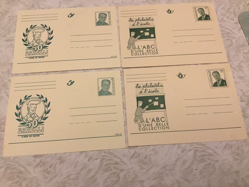 4 postfrisse gele briefkaarten antwoordkaarten, Ophalen of Verzenden, Ongelopen
