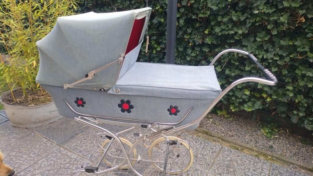 te koop antiek bedje met onderstel en buggy, Gebruikt, Combiwagen, Met reiswieg, Ophalen