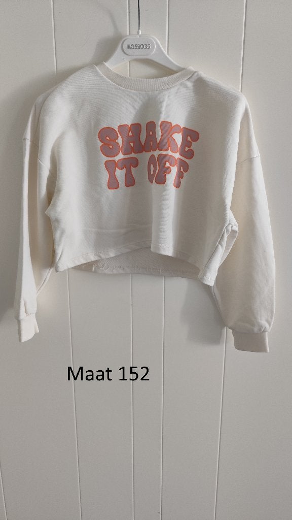 Mooie korte meisjes trui, Kinderen en Baby's, Kinderkleding | Maat 152, Ophalen of Verzenden, Zo goed als nieuw, Meisje, Trui of Vest