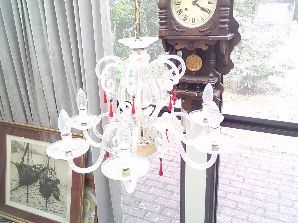 kristalle luster 6 lichtpunten, Enlèvement, Comme neuf, Verre, Art deco