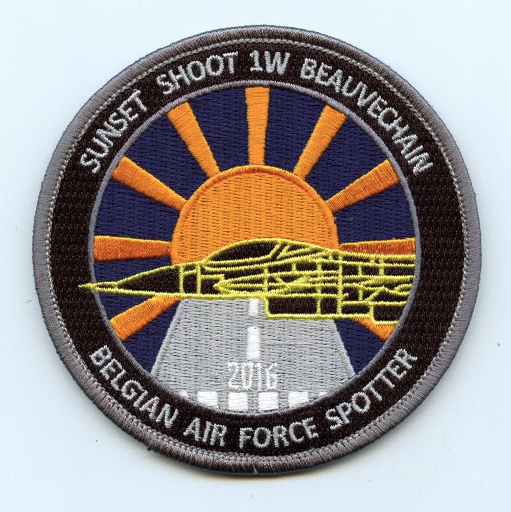BAF Luchtmacht patch 1 wing Sunset shoot 2016 velcro, Verzenden, Luchtmacht, Embleem of Badge