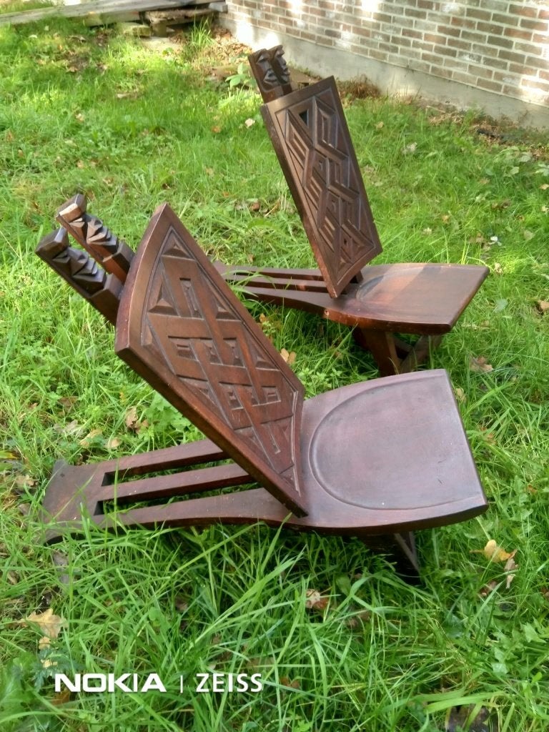 Afrikaanse stoelen, Ophalen, Twee, Bruin, Zo goed als nieuw