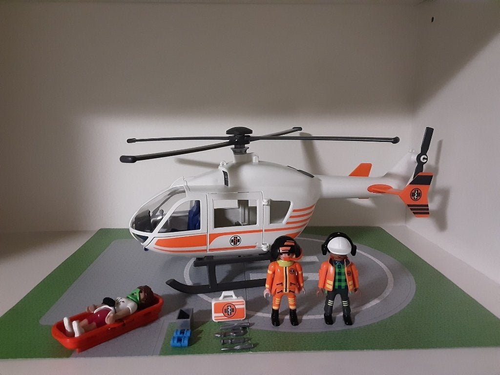 Hélicoptère hospitalier Playmobil - comme neuf, Enlèvement ou Envoi, Comme neuf, Kit complet, Véhicule