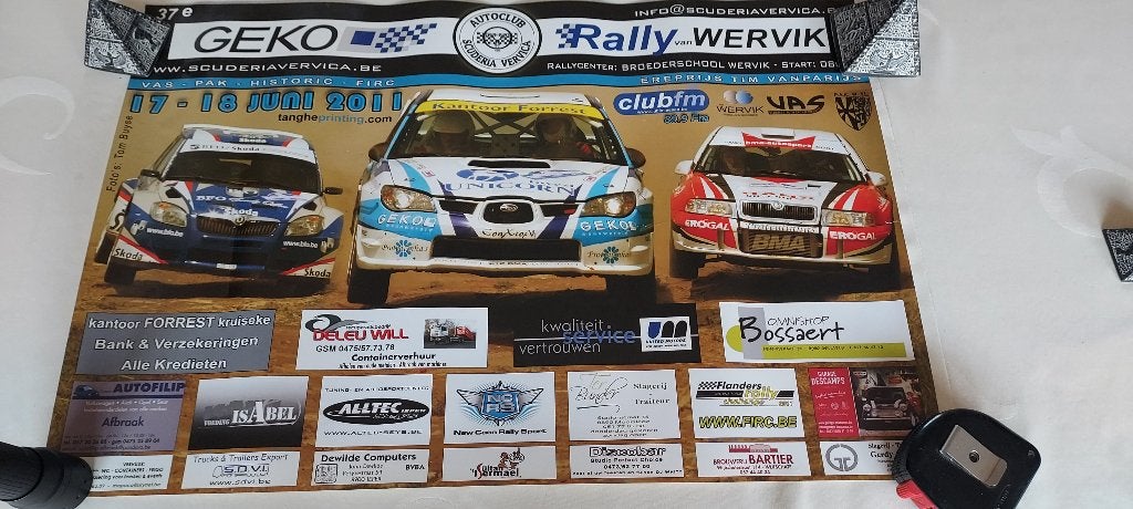 oude affiche "Geko Rally Wervik 2011", Verzamelen, Posters, Verzenden, Zo goed als nieuw, Sport