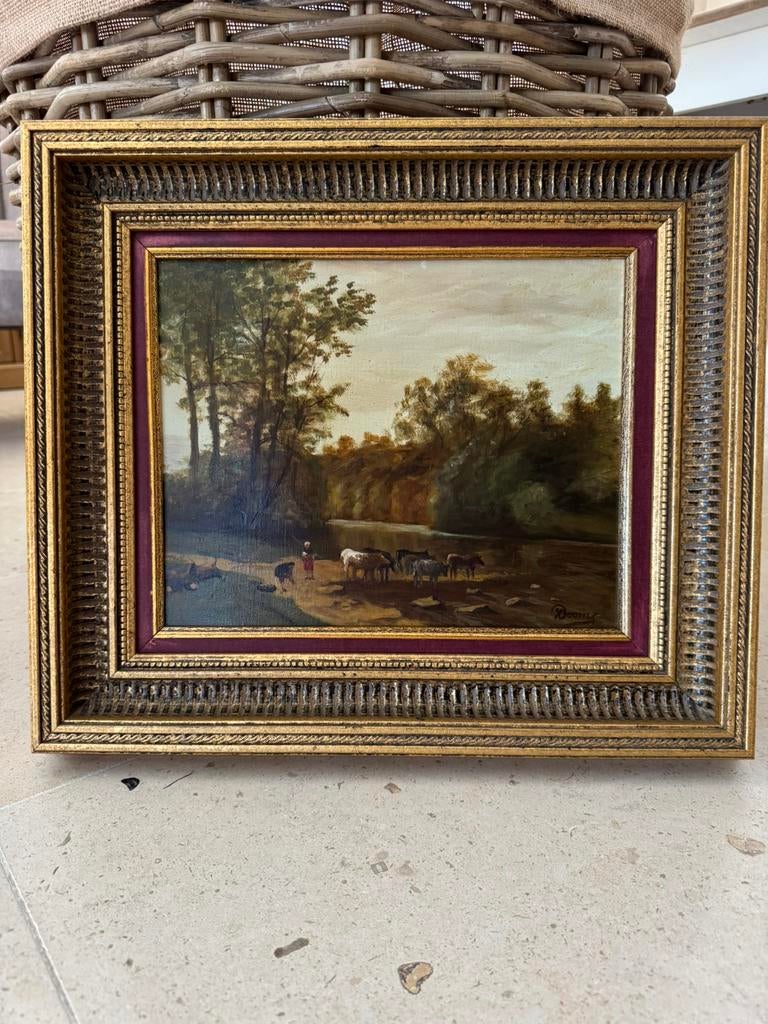Schilderij doek landschap Dooms, Antiek en Kunst, Kunst | Schilderijen | Klassiek, Ophalen