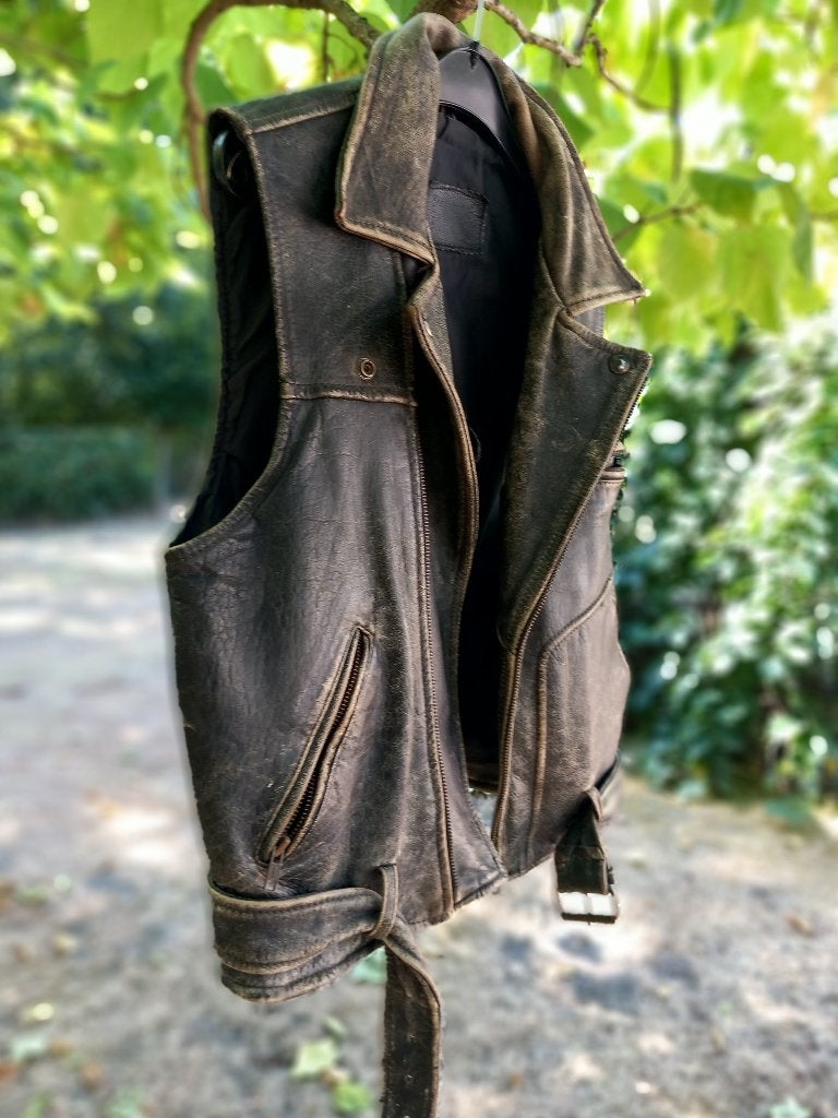 lederen vest, Motoren, Kleding | Motorkleding, Ophalen, Tweedehands, Heren, Jas | leer