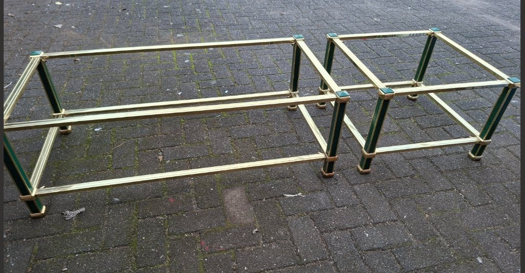 TWEE HOLLYWOOD/REGENTIE SALONTAFELS, Ophalen, 100 tot 150 cm, 50 tot 100 cm, Zo goed als nieuw
